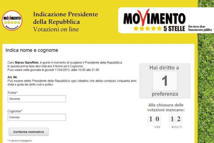 Elezioni on line per il Presidente della Repubblica
